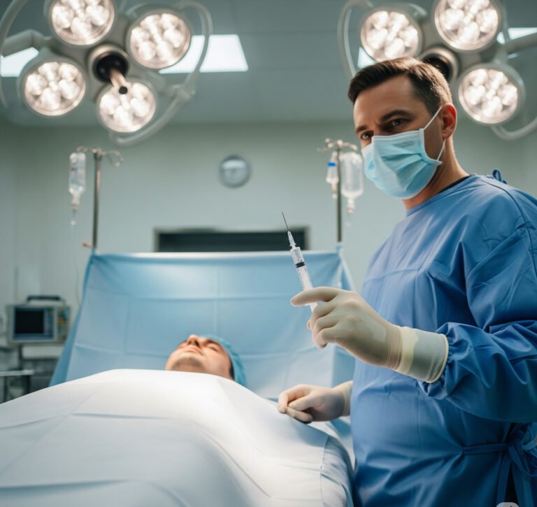doctor preparing to perform penis enlargement