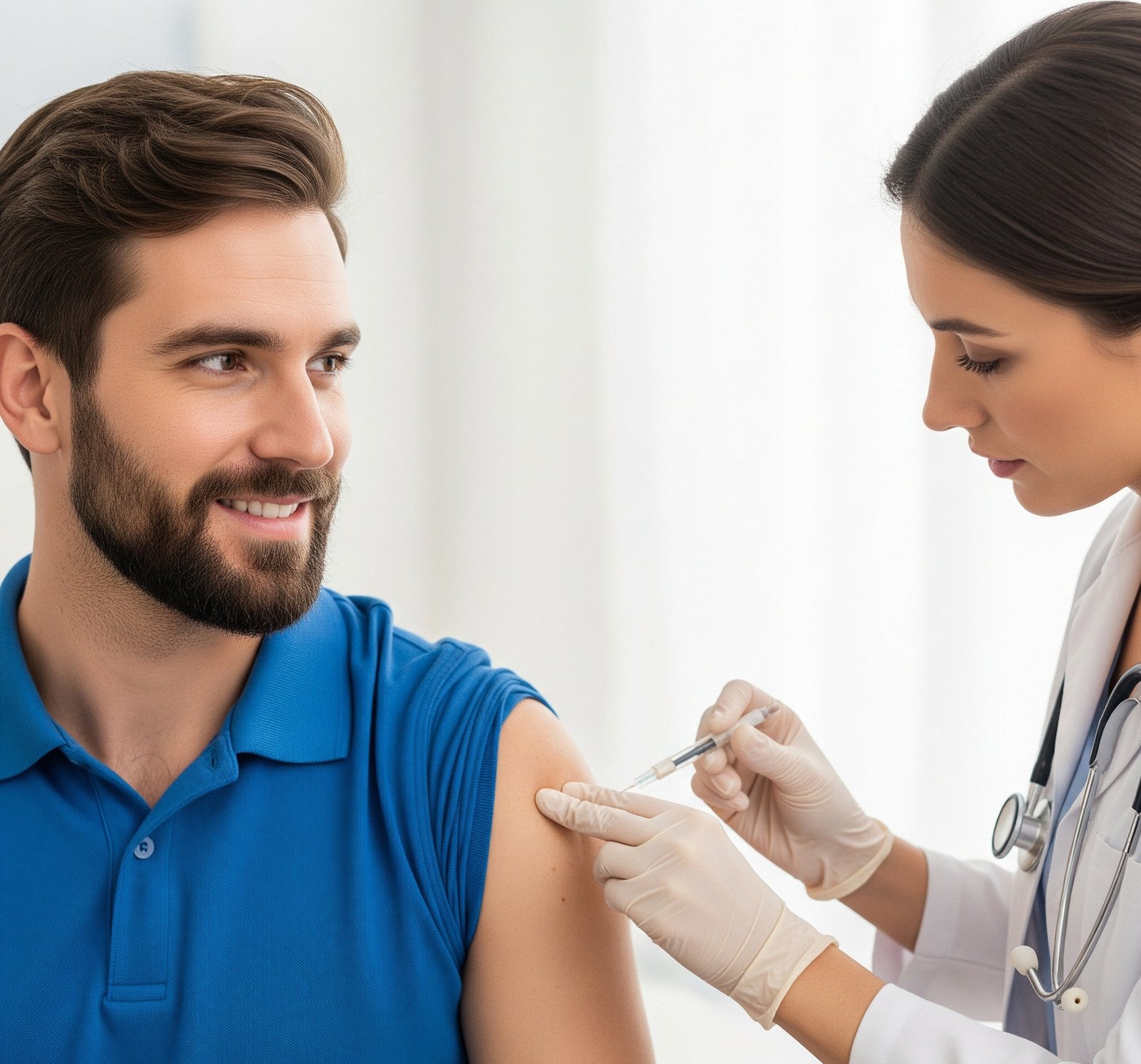 man getting a testosterone shot