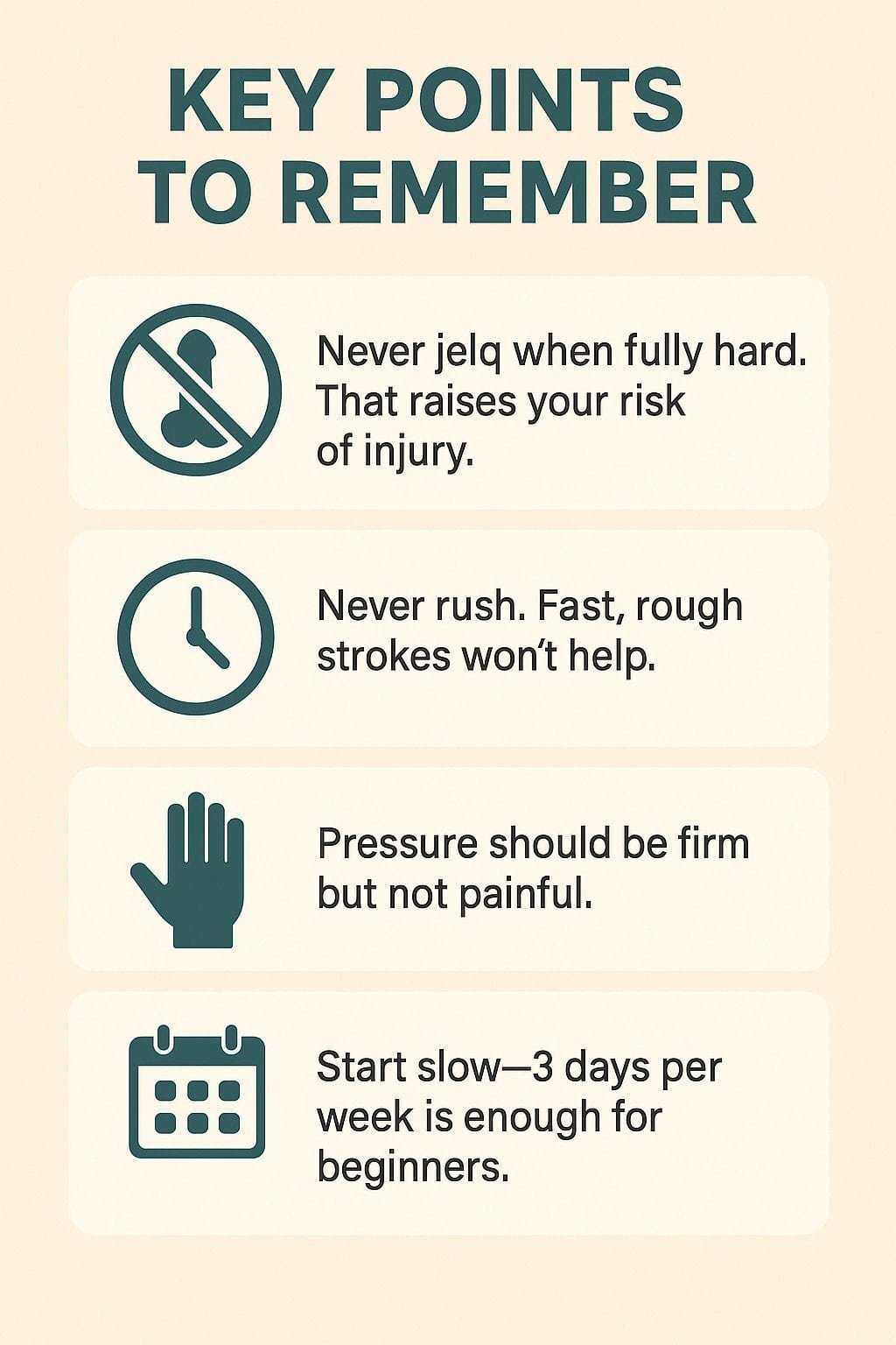 key jelqing points to remember info-graphics